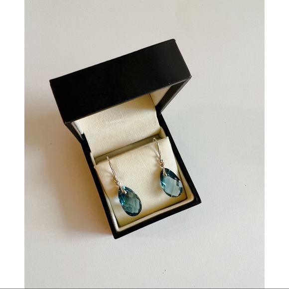 $3500 H.Stern blue topaz and diamond drop dangle earrings statement jewelry YG - Picture 5 of 5